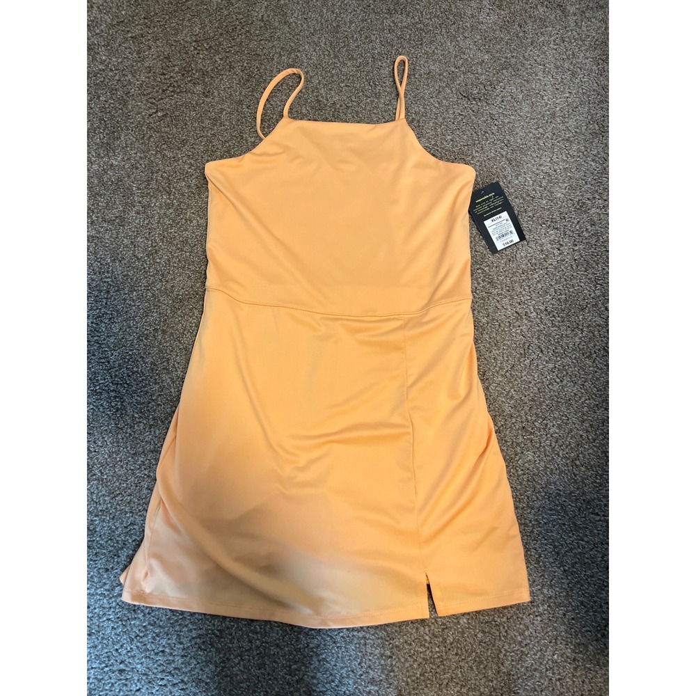 Art Class Orange Tank Dress with Built in Shorts Girls XL 14 Athletic Tennis